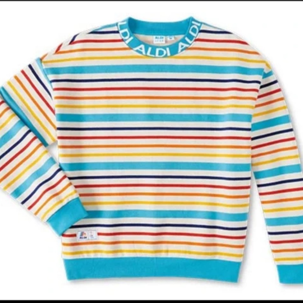 ALDI Colorful Striped Crewneck
